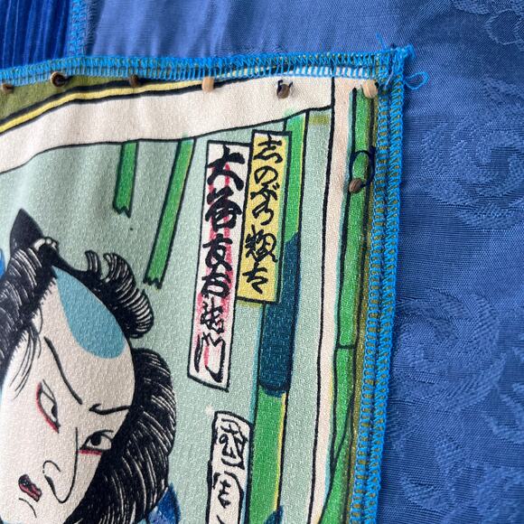 Surya Vintage Jacket Button Up Artsy Multi-Pattern Asian Patchwork Print Size M - Picture 16 of 16